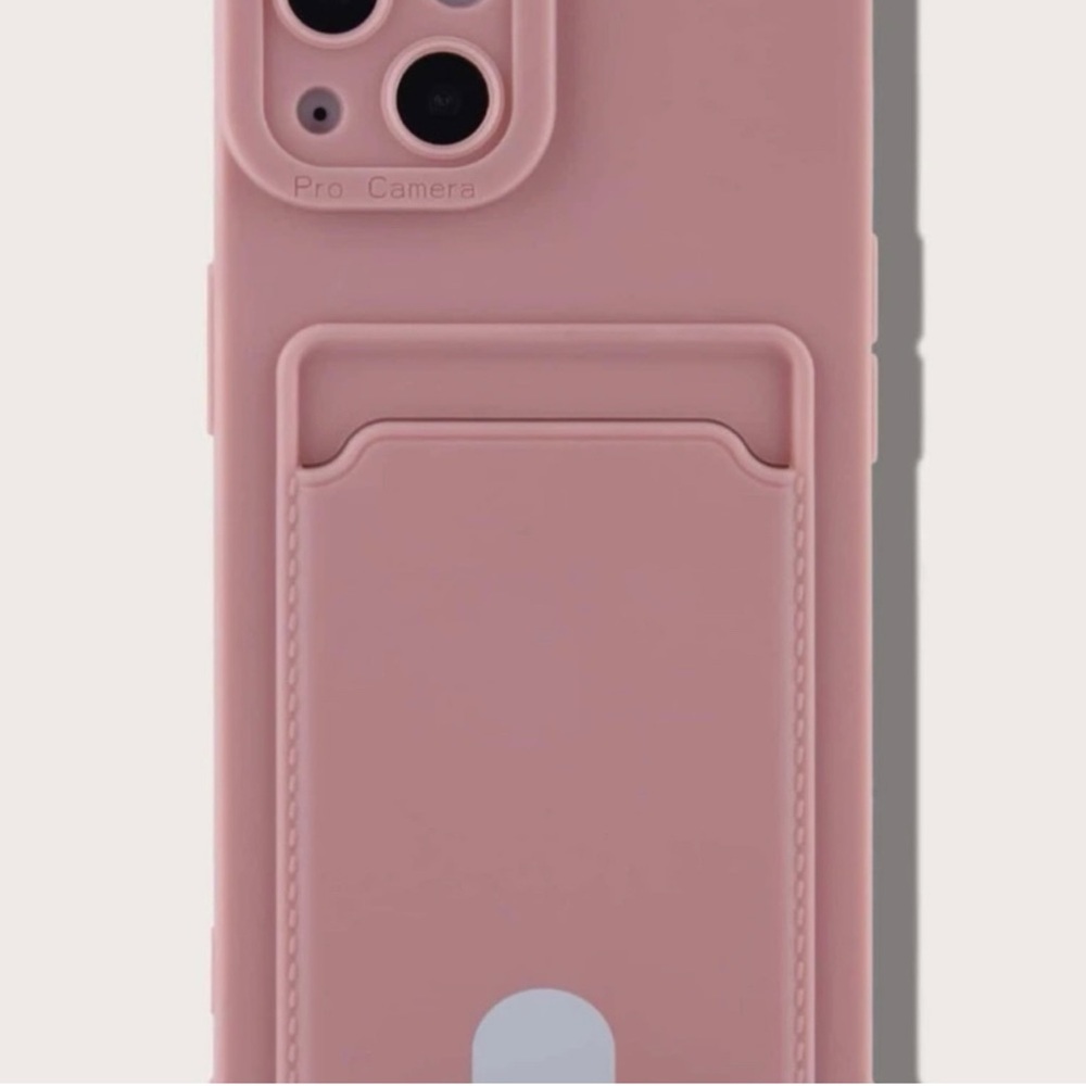 IPhone 13 blush in color phone case with built in card holder